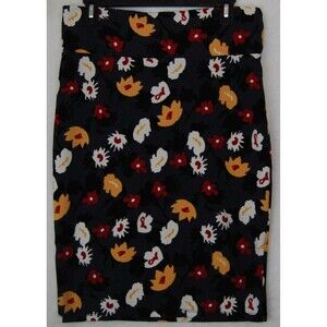 Lularoe Floral Cassie Printed Stretch Skirt Sz Large Unique Whimsical 32X24 EUC!